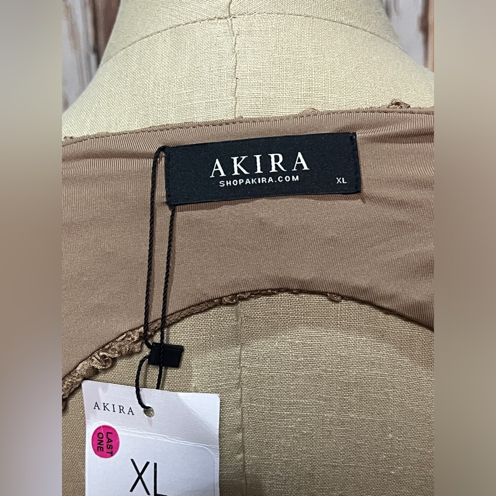 AKIRA Strapless Textured Tan Dress - Picture 8 of 8